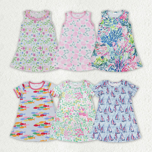 Sibling Baby Girls Summer Fashion Knee Length Dresses