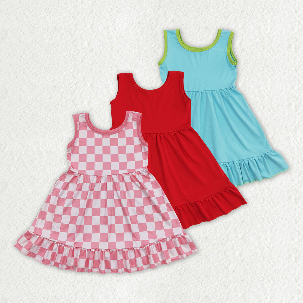 Sibling Baby Girls Sleeveless Ruffle Knee Length Summer Dresses