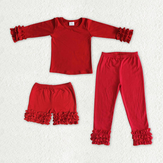 Sibling Baby Girls Red Icing Cotton Shirts Pants Shorts Collection