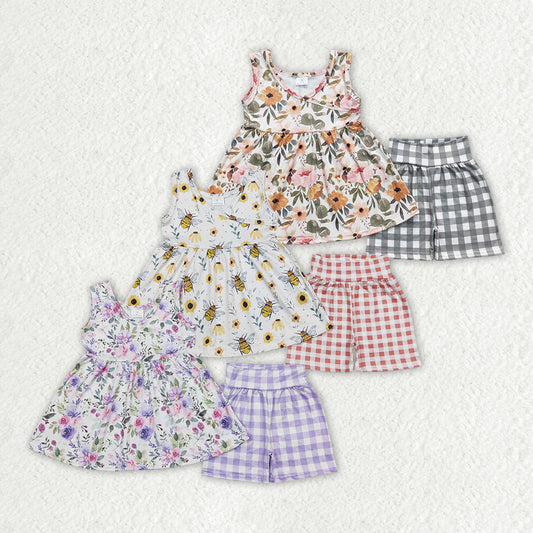 Sibling Baby Girls Summer Tunic Top Shorts Clothes Sets