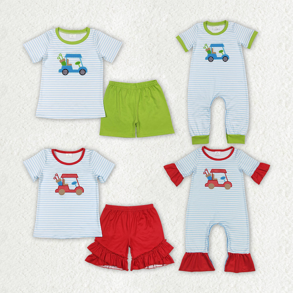 Sibling Girls Baby Boys Golf Summer Rompers Outfits Clothes Sets