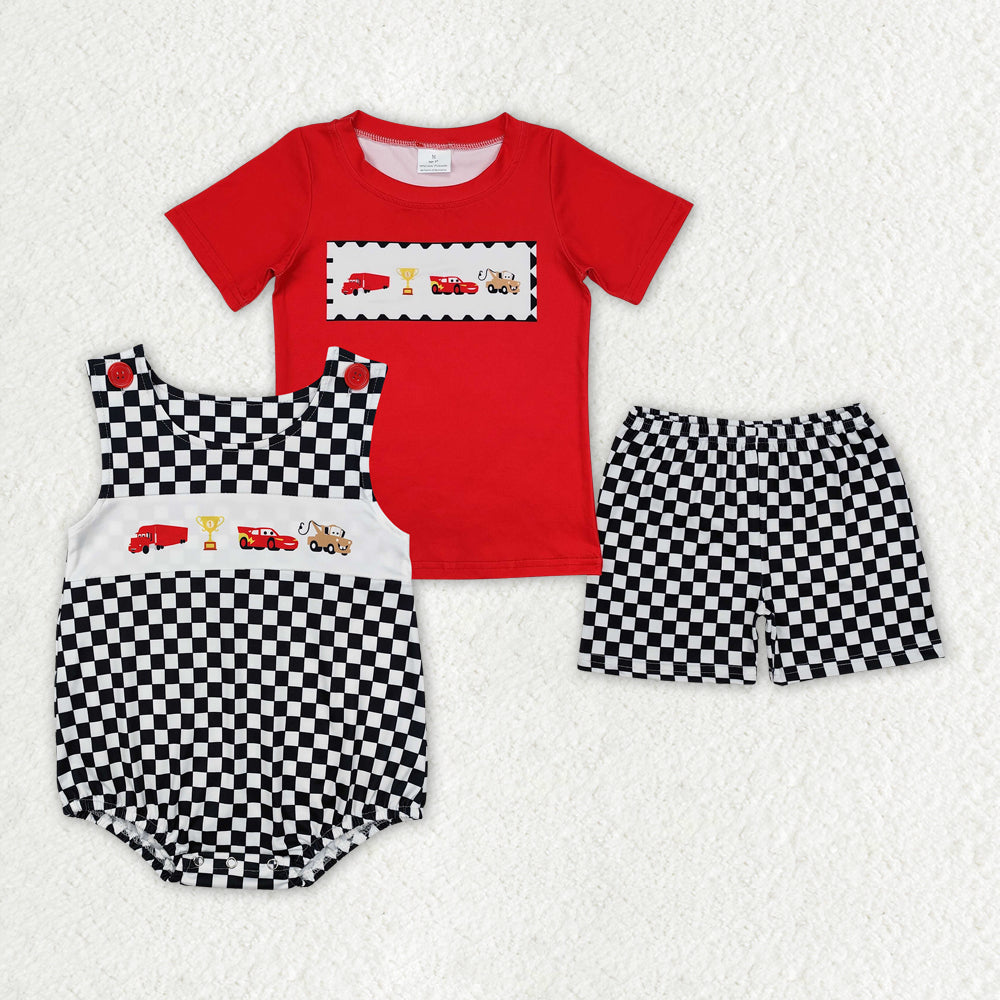 Sibling Baby Boys Racing Cars Rompers Outfits Suits
