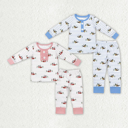 Children Hunting Ducks Shirt Pants Sibling Pajamas Clothes Sets