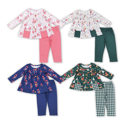 Baby Girls Christmas Pocket Sibling Legging Pants Clothing Sets