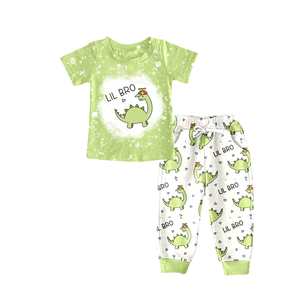 Baby Boys Little Brother Dinosaur Top Pants Clothing Sets Preorder(moq 5)