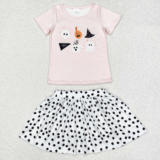 Baby Girls Halloween Pumpkin Top Skirts Clothes Sets