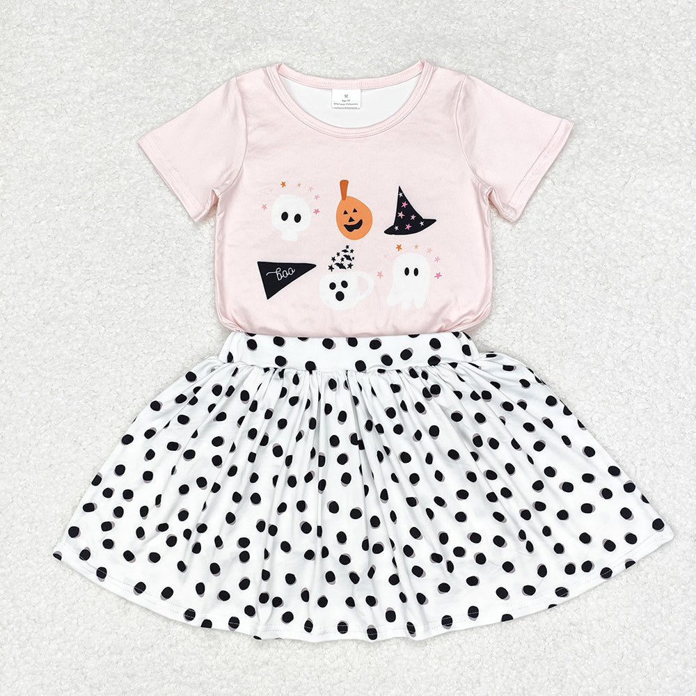 Baby Girls Halloween Pumpkin Top Skirts Clothes Sets