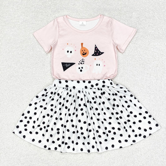 Baby Girls Halloween Pumpkin Top Skirts Clothes Sets