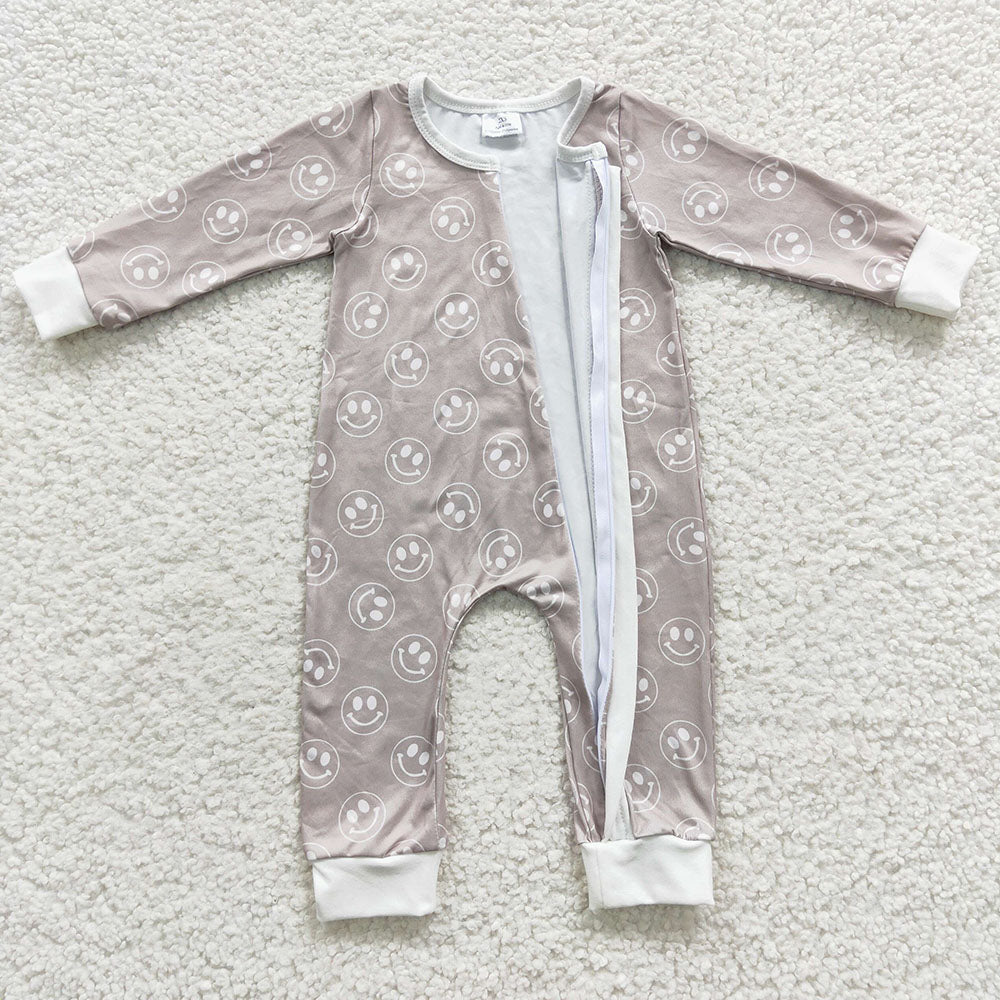 Baby Kids Grey Face Zip Rompers