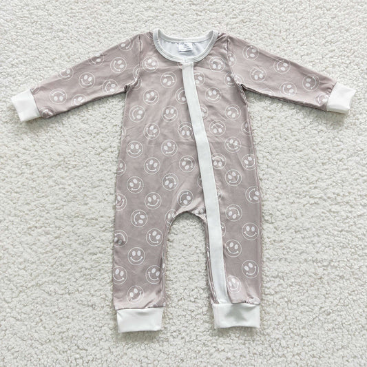 Baby Kids Grey Face Zip Rompers