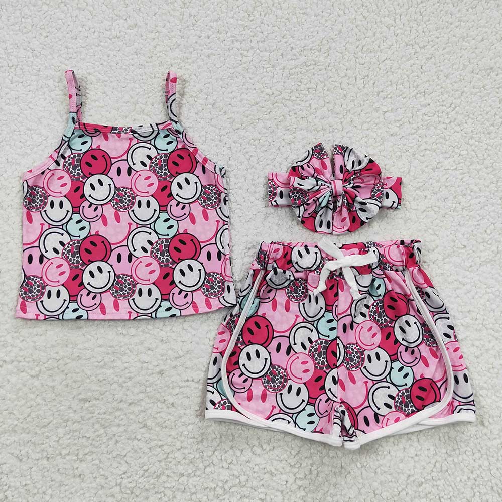 Baby Girls Smile Pink Shorts Clothes Sets