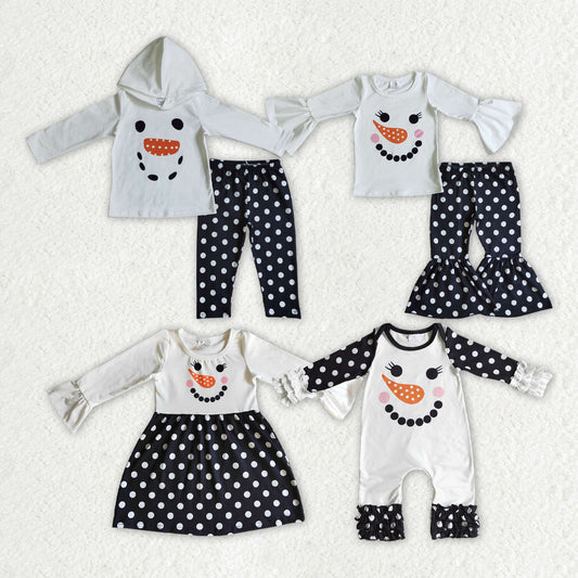 Sibling Winter Christmas Snowman Girls Boys Clothes Sets