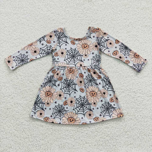 Baby Girls Halloween Flowers Pumpkin Dresses