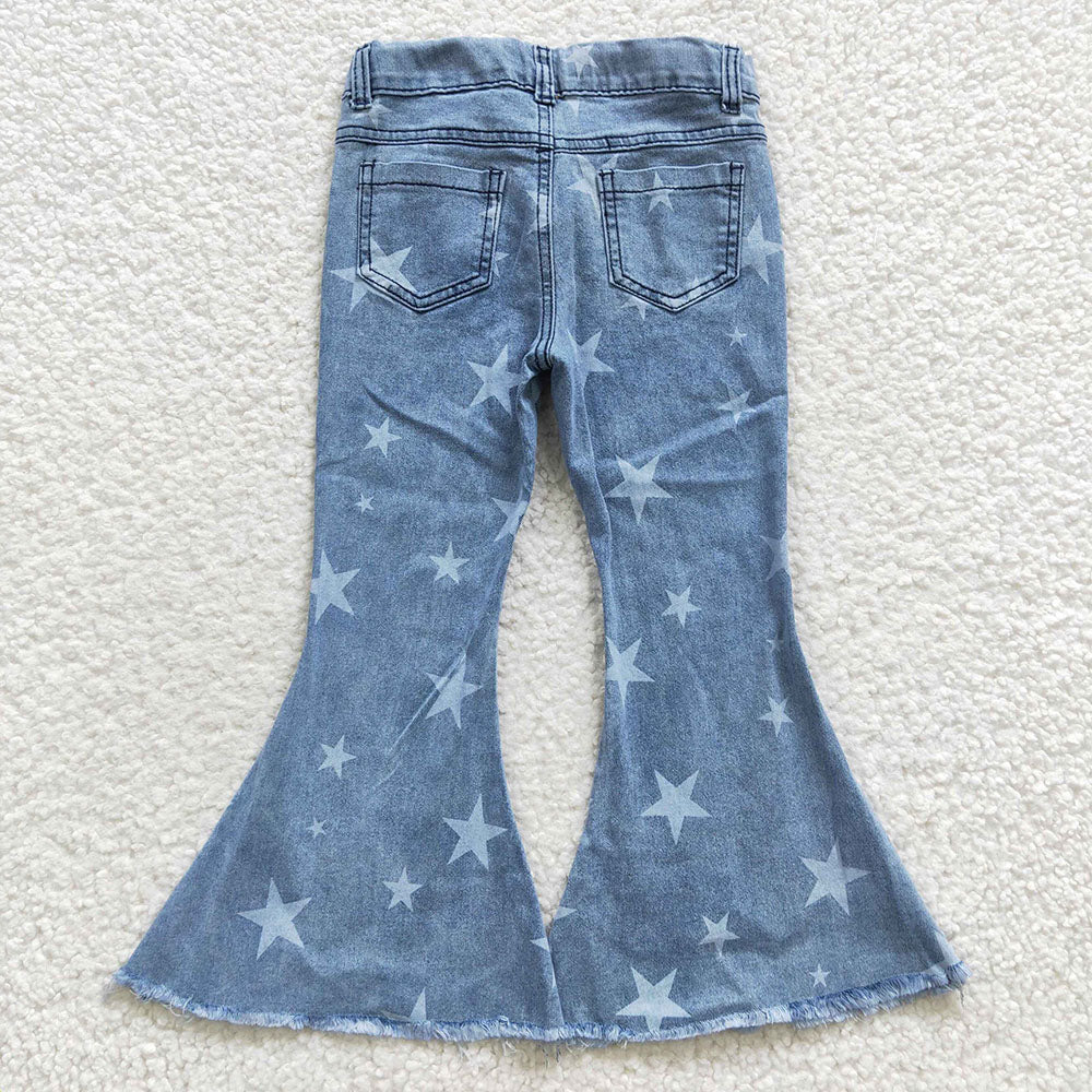 Baby Girls Star Western Denim Bell Jeans Pants