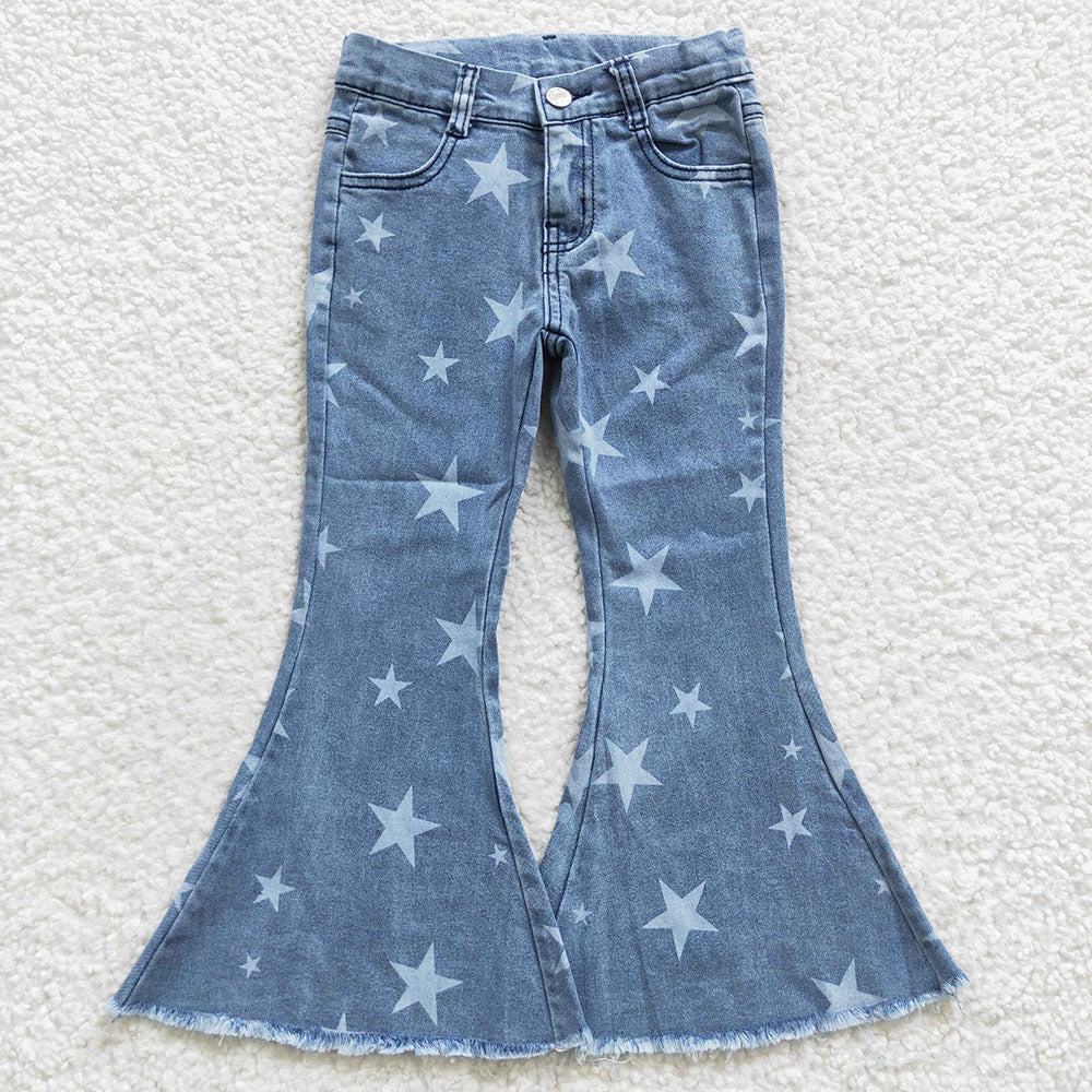 Baby Girls Star Western Denim Bell Jeans Pants