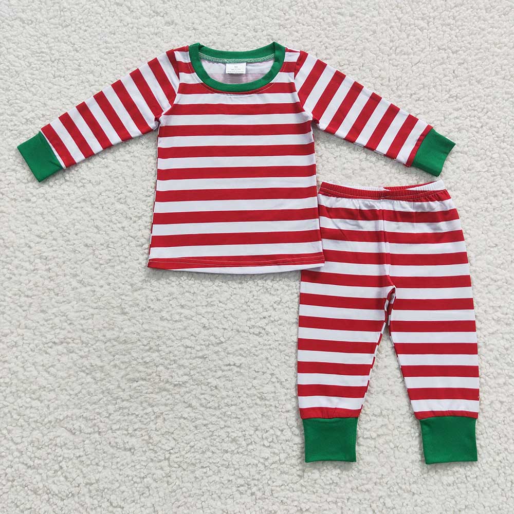 Baby Kids Girls Boys Family Red Stripes Pajamas