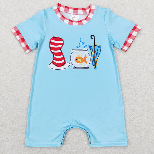 Baby Infant Boys Dr Reading Hats Fish Umbrella Rompers