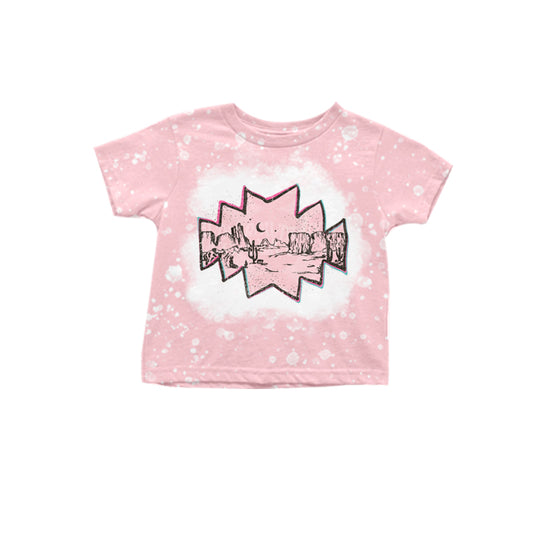 Baby Girls Pink Cactus Desert Short Sleeve Tee Shirts Tops Preorder(moq 5)