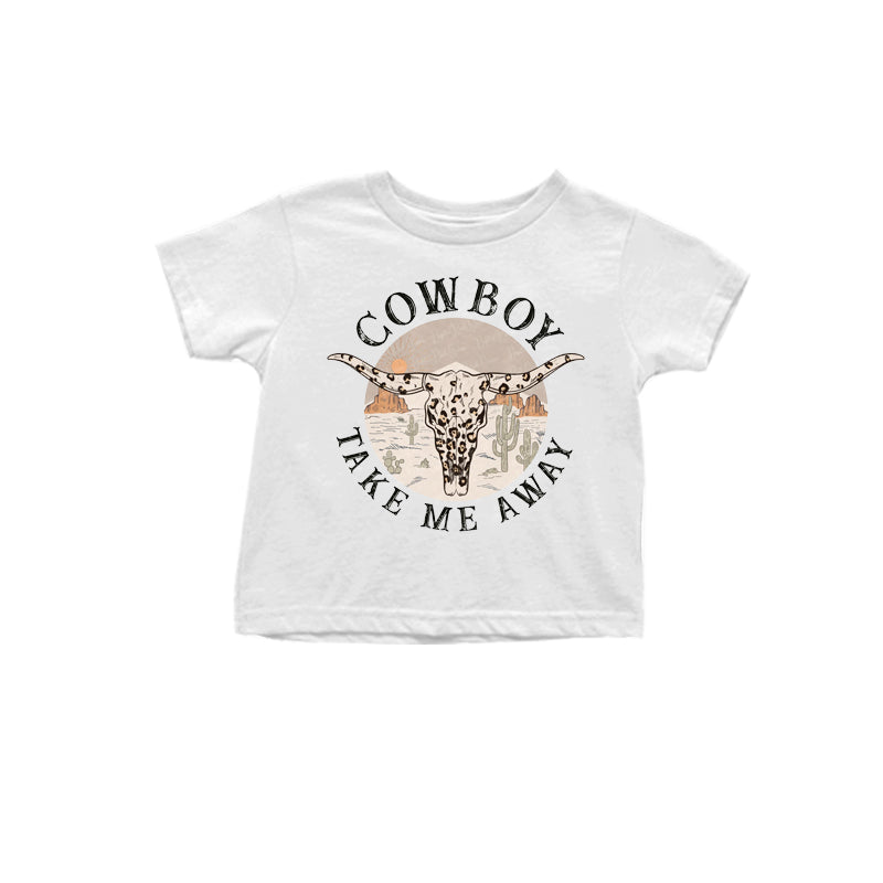 Baby Girls Cowboy Western Short Sleeve Tee Shirts Tops Preorder(moq 5)