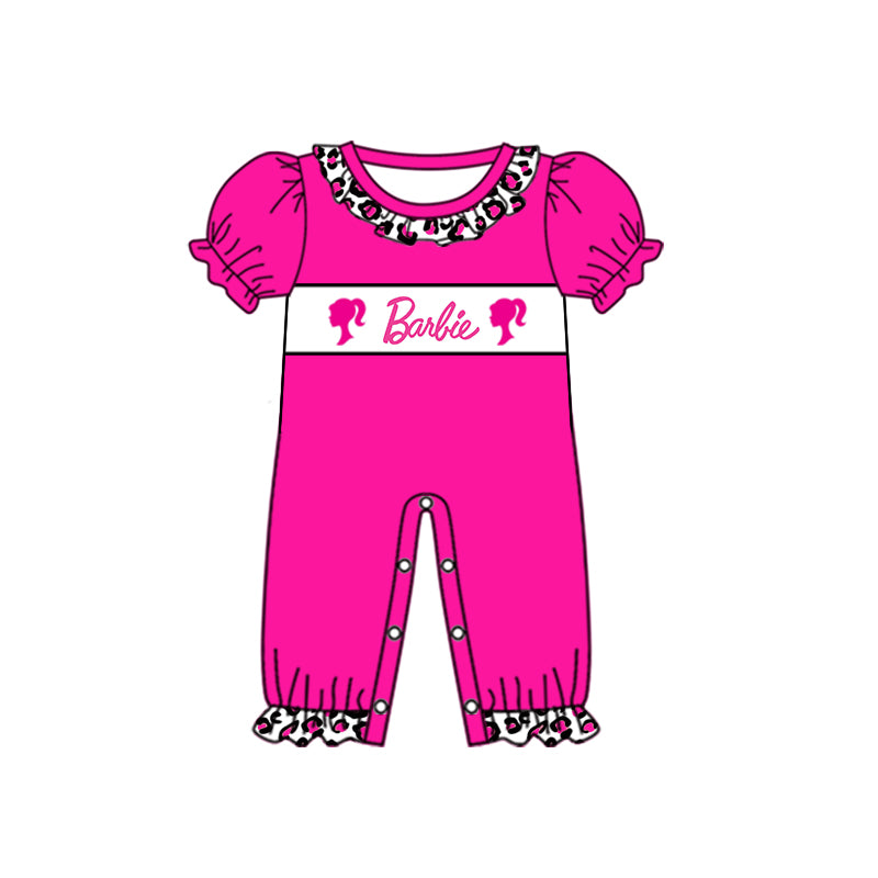 Baby Girls Pink Doll Short Sleeve Pink Rompers preorder(moq 5)