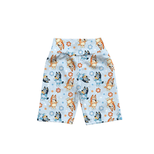 Baby Girls Blue Cartoon Dogs Milk Silk Biking Shorts Preorder(moq 5)