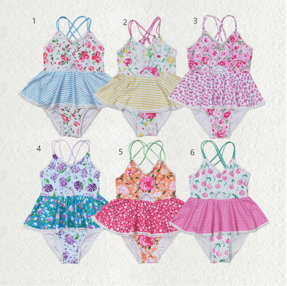 Baby Girls Summer Ruffle One Piece Sibling Sister Swimsuits