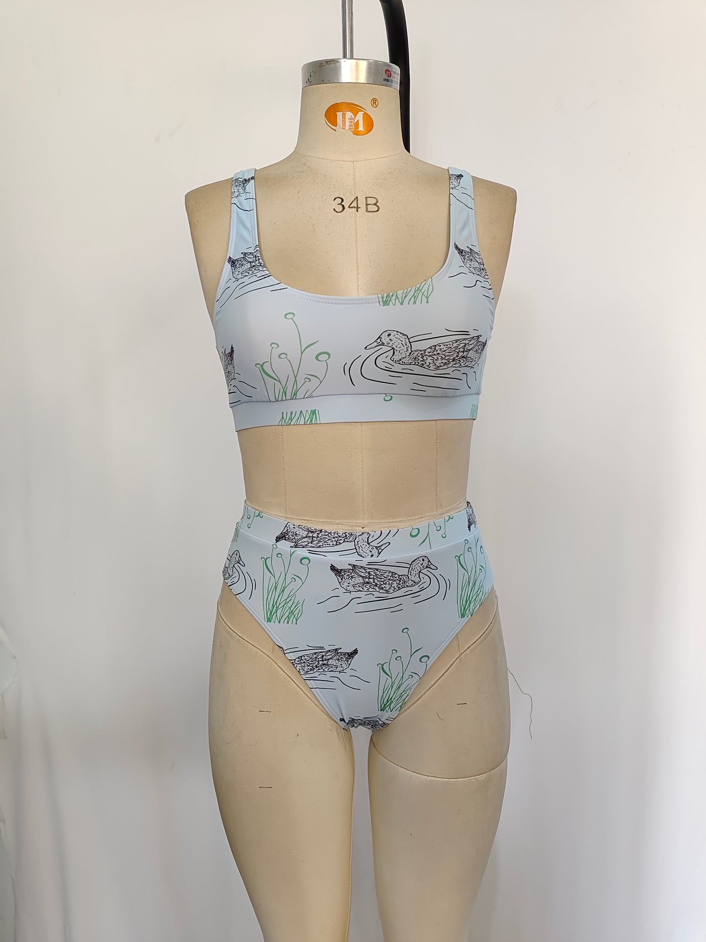 Adult Women Mallard Ducks Top Bottom Swimsuits Sets