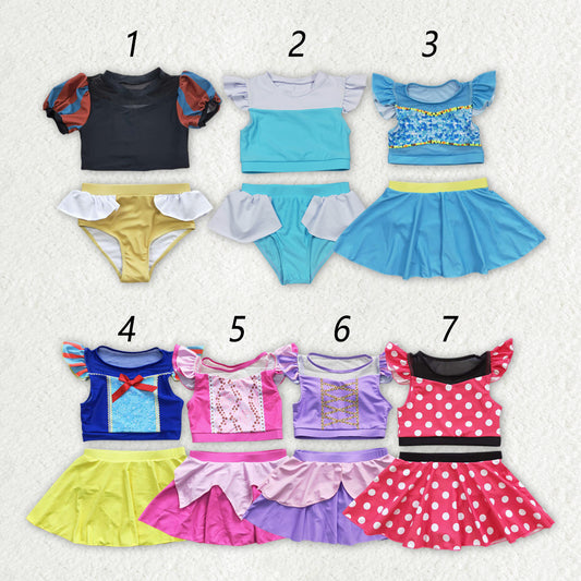 7 Colors Baby Girls Princess Two Pieces Beach Wear Swimsuits