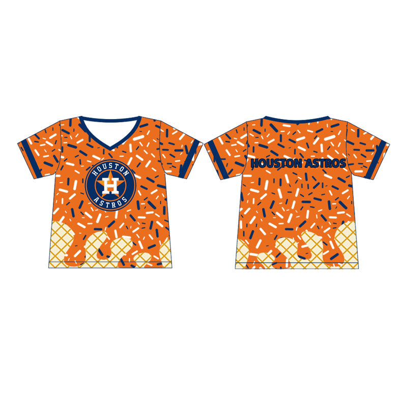 Preorder moq 5 Baby Boys Houston Astros Team drips Tee Shirts Tops