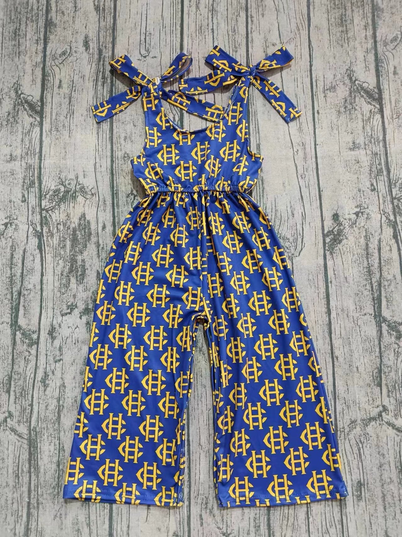 Preorder moq 5 Baby Girls Bows Strap CH Plaid Team Pant Jumpsuits