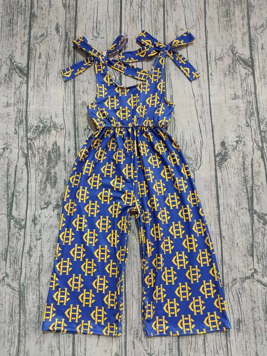 Preorder moq 5 Baby Girls Bows Strap CH Plaid Team Pant Jumpsuits