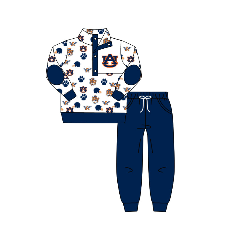 Baby Boys Blue Orange Team Top Pants Clothes Sets preorder(moq 5)