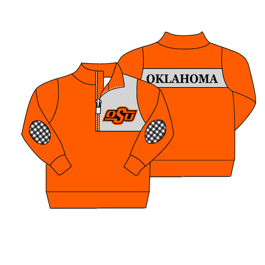 Baby Boys OK Orange Team Long Sleeve Zip Pullover Shirt Tops preorder(moq 5)