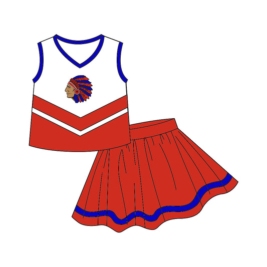 Indian Team Baby Girls Sleeveless Tops Skirt Clothes Sets preorder(moq 5)