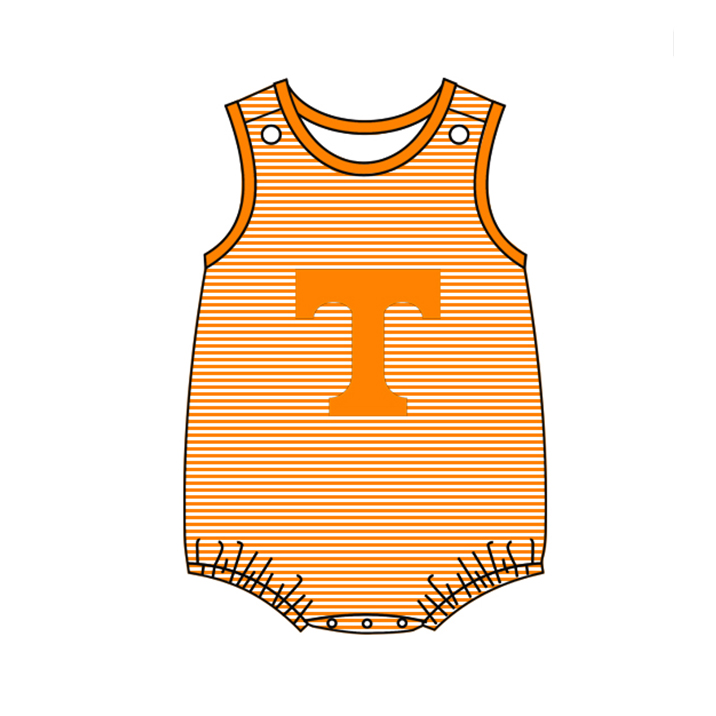 Baby Boys Team Orange T Stripes Rompers preorder(moq 5)