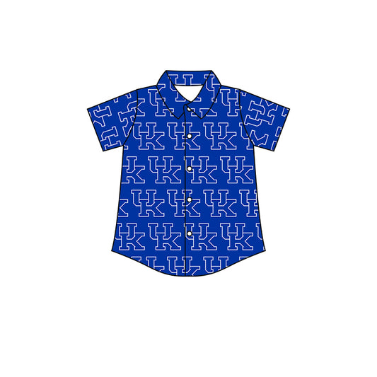 Team Blue Baby Boys Short Sleeve Button Ups Shirt Tops preorder(moq 5)