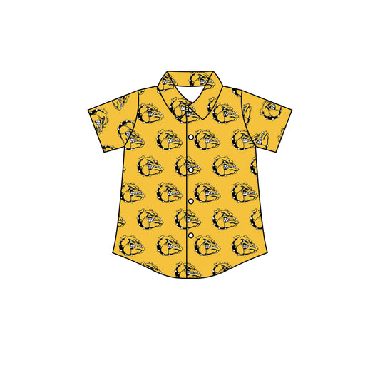 Team Yellow Baby Boys Short Sleeve Button Ups Shirt Tops preorder(moq 5)