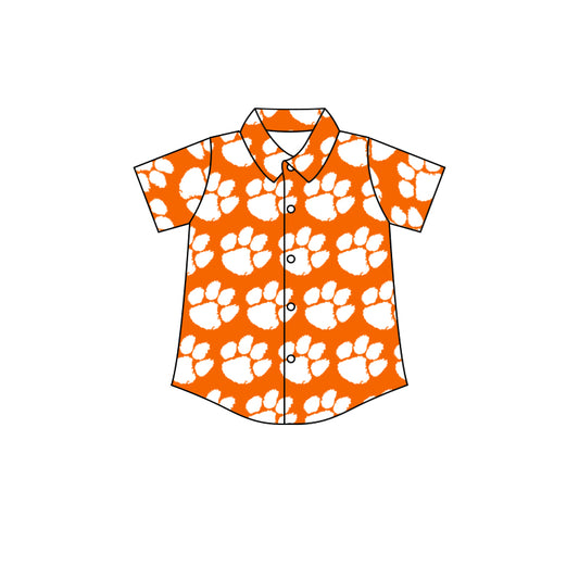 Team Orange Baby Boys Short Sleeve Button Ups Shirt Tops preorder(moq 5)