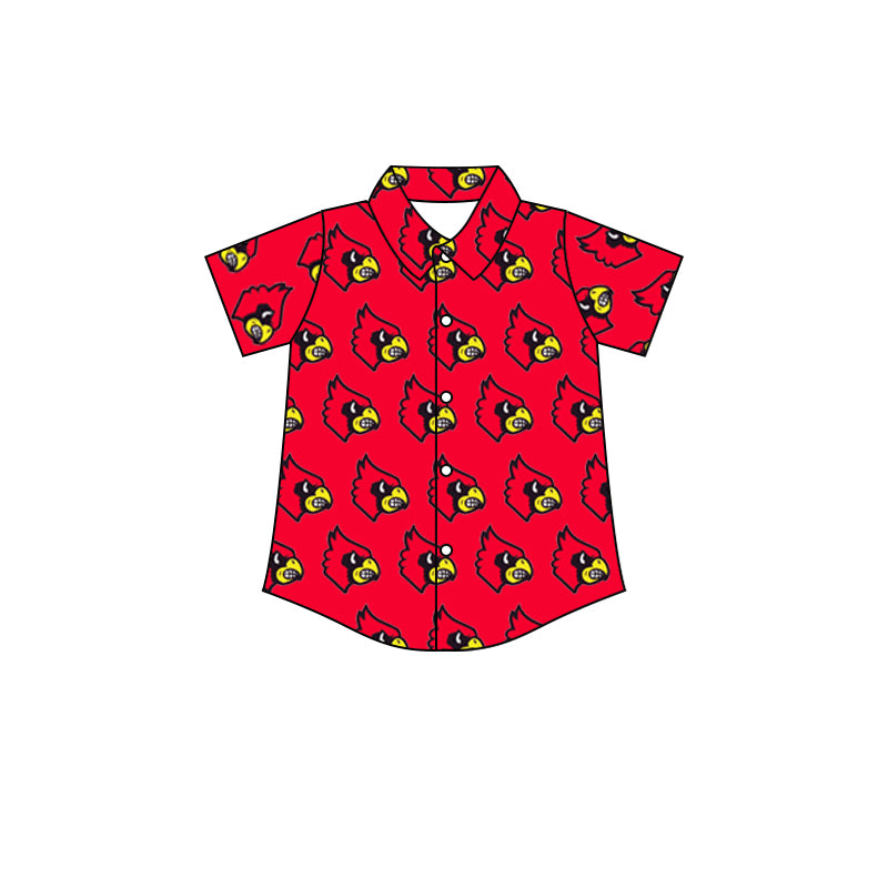 Team Red Baby Boys Short Sleeve Button Ups Shirt Tops preorder(moq 5)