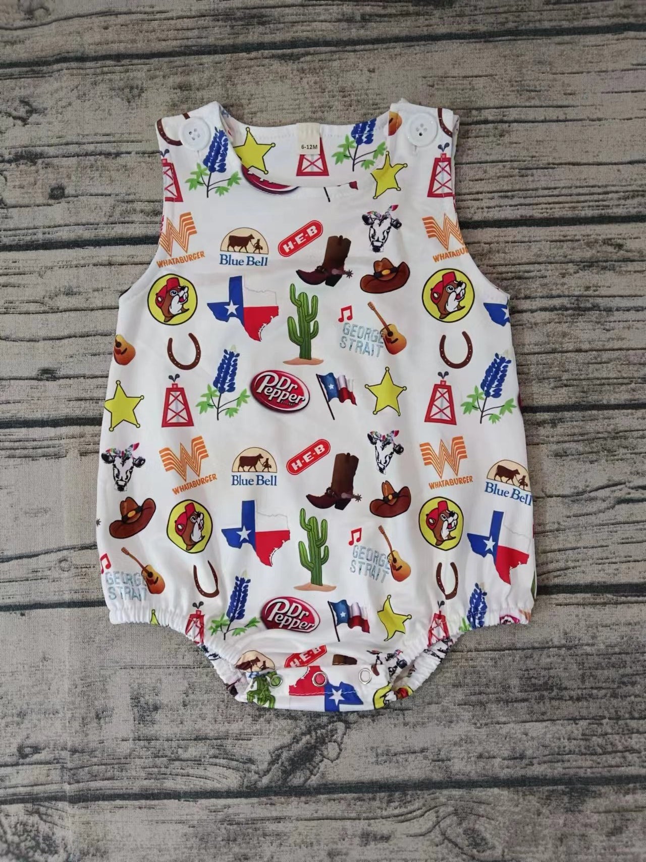 Baby Boys TX Texas Sleeveless Summer Western Rompers preorder(moq 5)