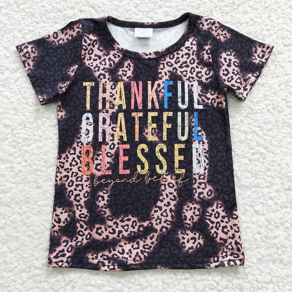 Baby Girls Thankful Short Sleeve Shirts Tops