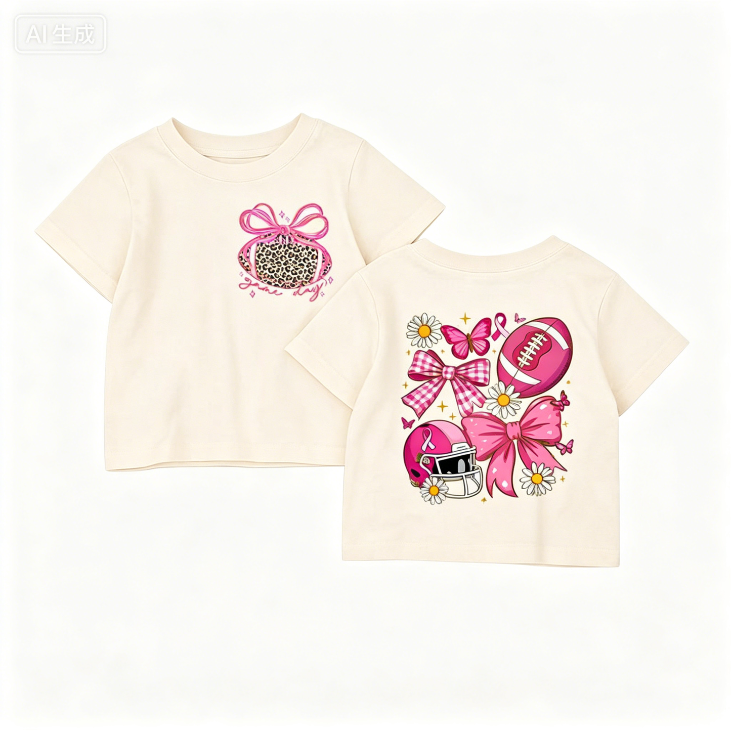 Preorder (moq 5)Baby Girls Short Sleeve Bows Pumpkins Thanksgiving T-shirts Tops