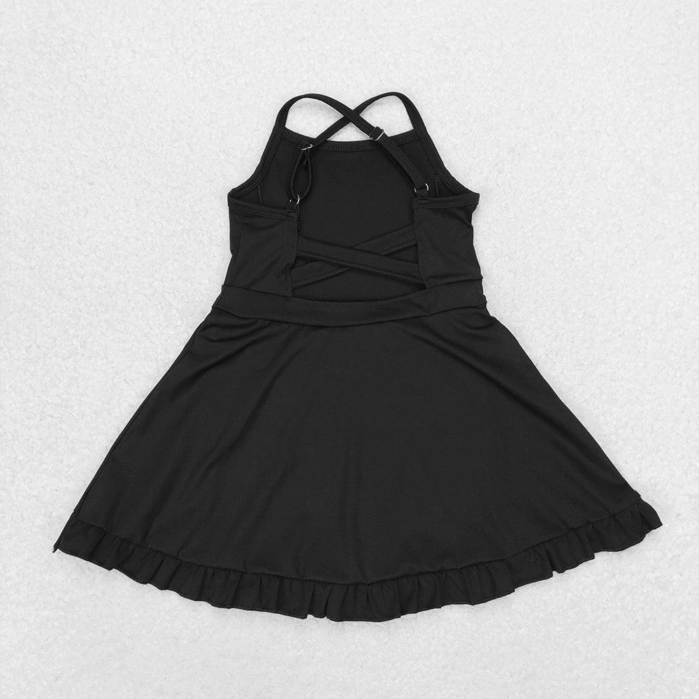 Baby Girls Black Knit Knee Length Active Wear Dresses