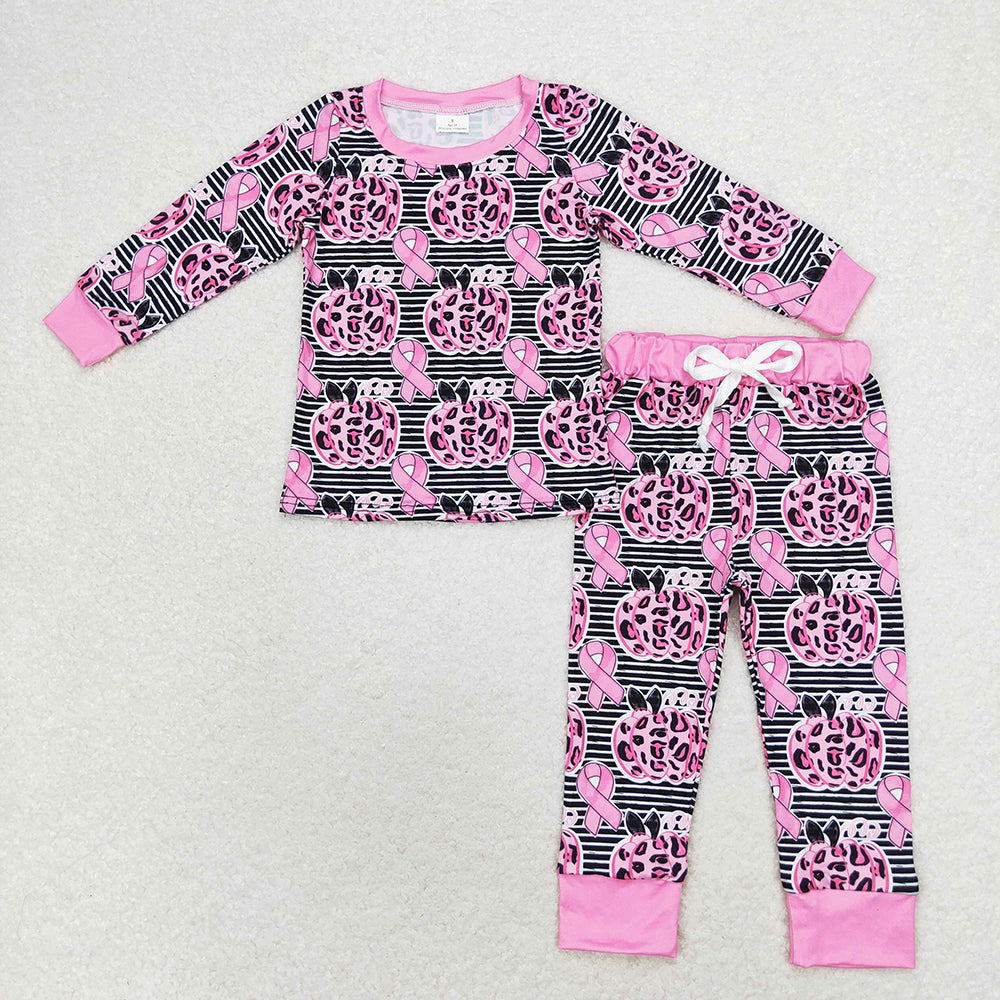 Baby Girls Pink Pumpkin October Shirt Pants Pajamas Clothes Sets