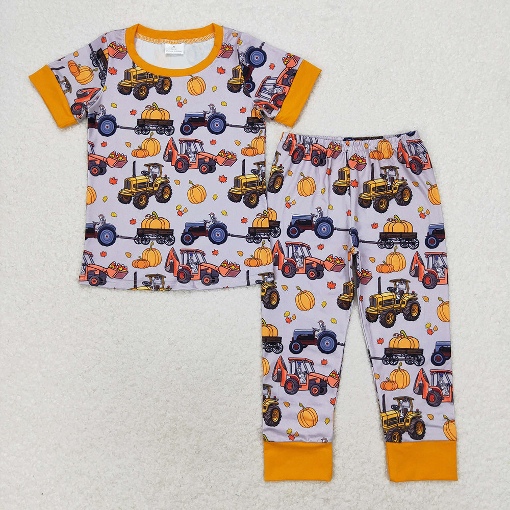 Baby Boys Pumpkin Digger Tops Pants Pajamas Clothes Sets