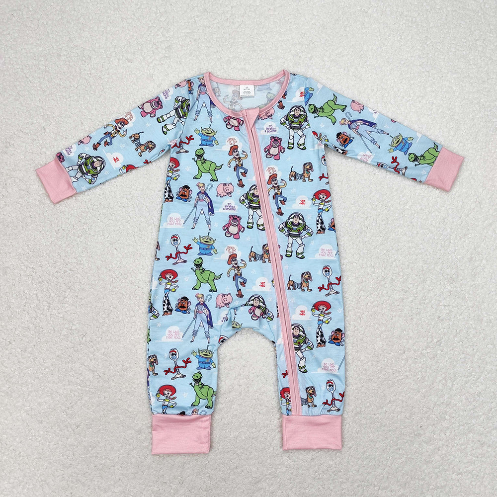 Baby Infant Girls Toy Pink Zip Bamboo Rompers