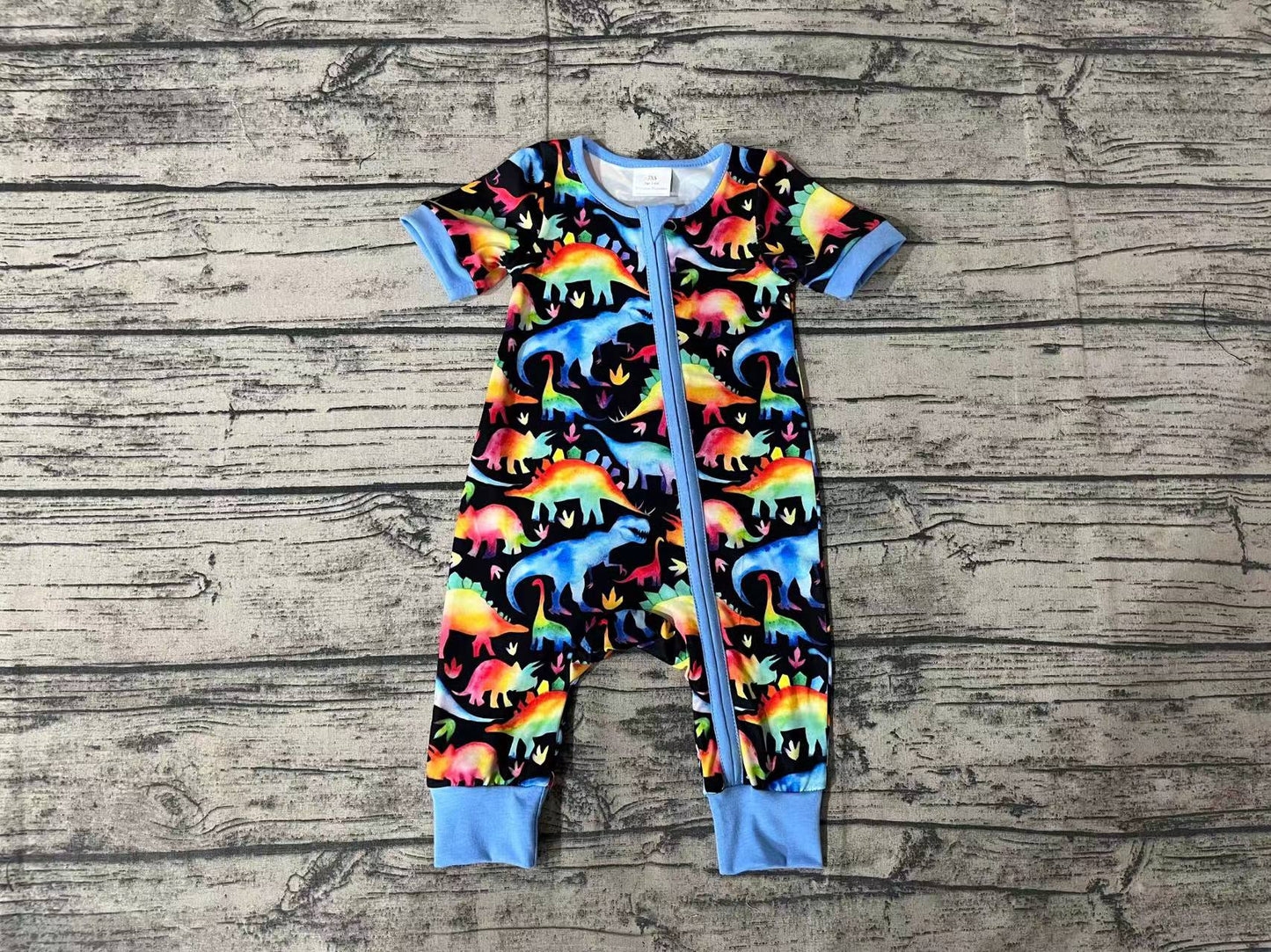 Baby Infant Boys Dinosaur Colorful Zip Rompers