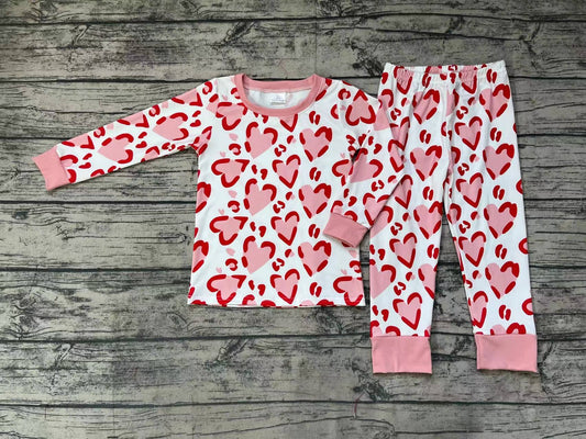 Baby Girls Valentines Hearts Tops Pants Pajamas Clothes Sets