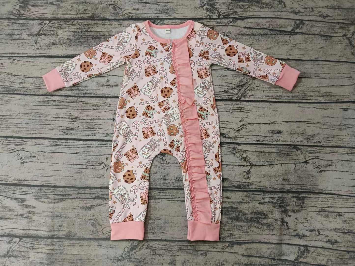 Baby Infant Girls Christmas Cookie Long Sleeve Rompers preorder(moq 5)