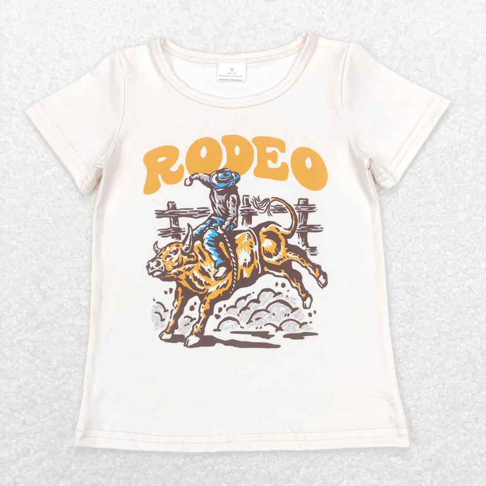 Baby Boys Ivory Western Rodeo Short Sleeve Tee Shirts Tops